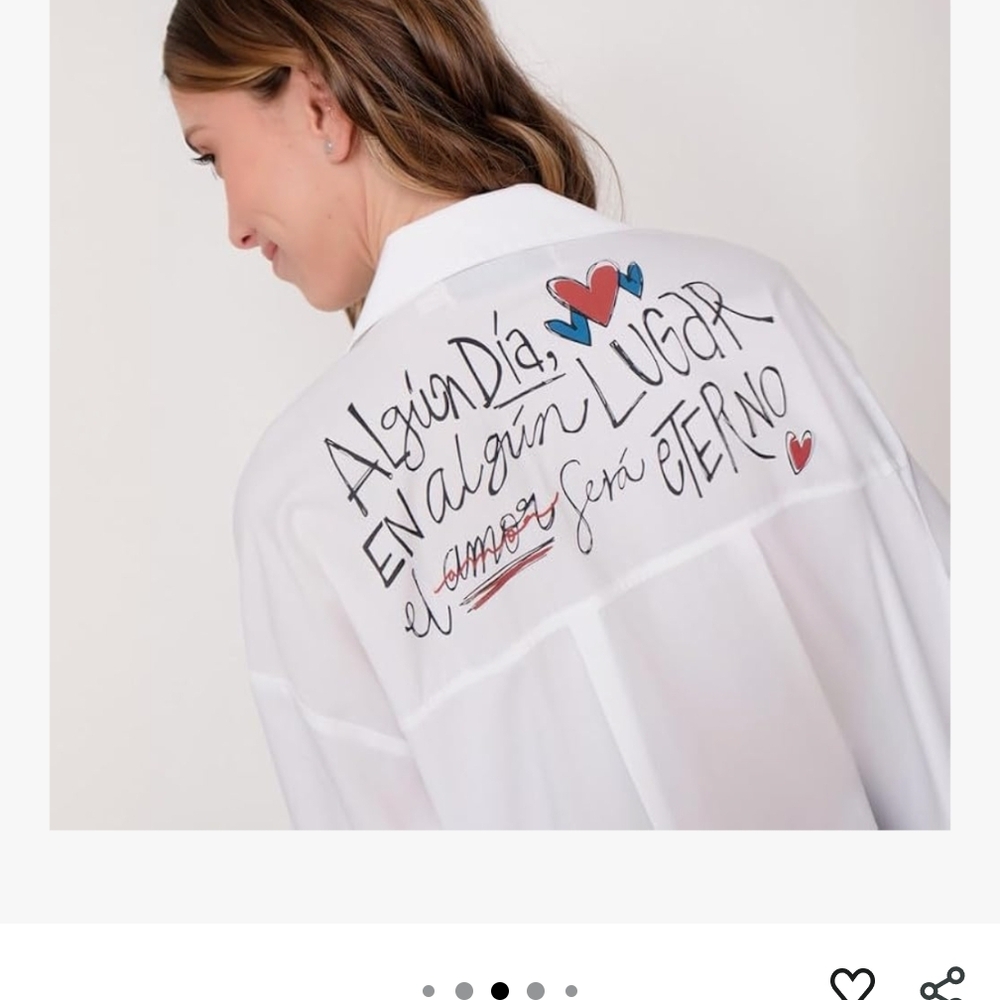 Juliana Sanchez White Shirt - Pocket And Back Print Size S